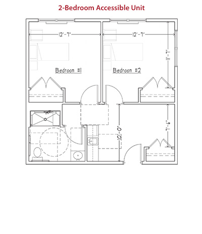 Two-Bedroom Accessible Floorplan