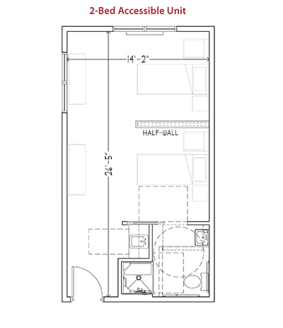 Two-Bedroom Accessible Floorplan