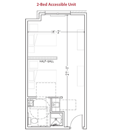 Two-Bedroom Accessible Floorplan